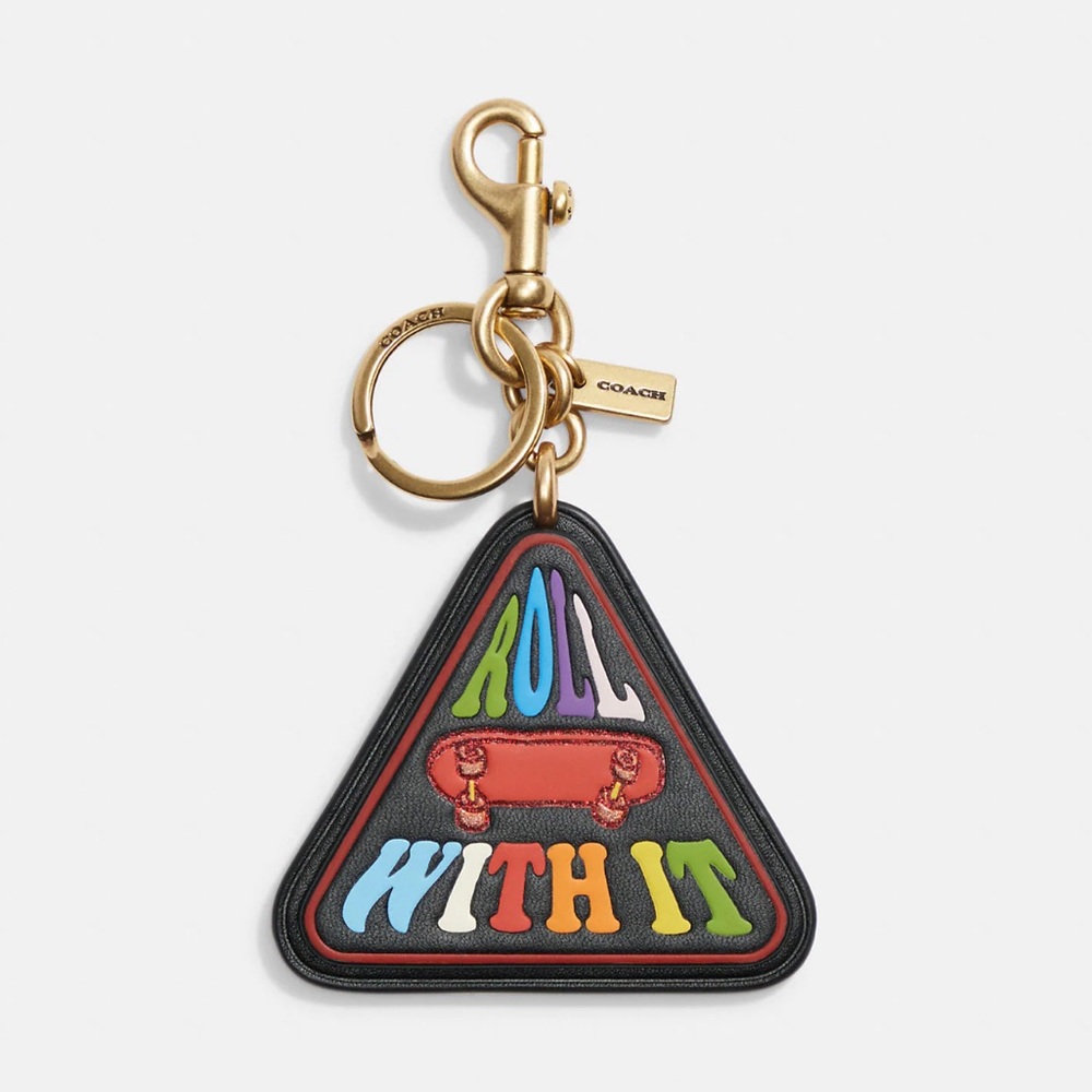 Coach Bag Charm In Rainbow Signature Canvas